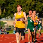Issaquah Eagles senior Sam Griffith earned first place in the 800 at 2019 4A KingCo track championships at Lake Washington High School in Kirkland. Photo courtesy of Don Borin/Stop Action Photography