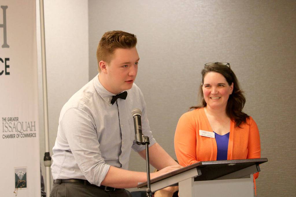 Evan Pappas/Staff Photos                                Sam Brown and Marni Kurta (not pictured) were awarded the Life Enrichment Options Community Caring Award for their years of volunteer work.