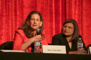 Rep. Tana Senn talks about work done on housing in the legislative session. Evan Pappas/Staff Photo