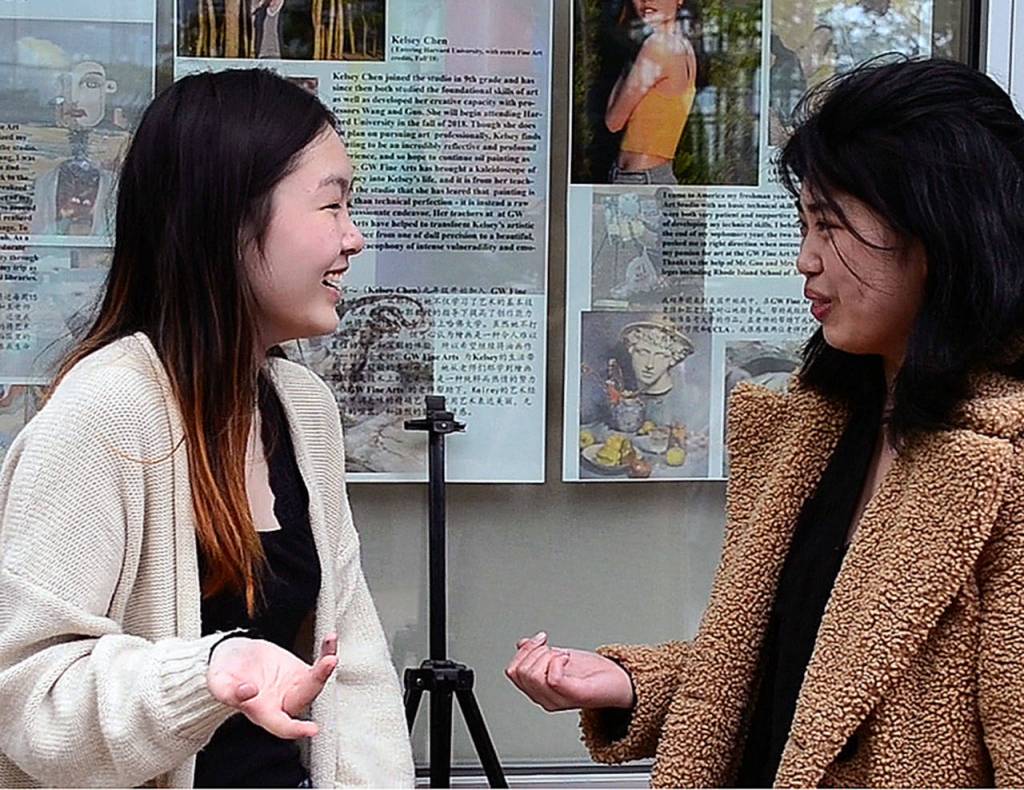 Courtesy photos                                Taylor Wang, 15, (left) and Alice Mao, 17, (right) have been working with Ruthie V. of the Seattle Artist League to create a gallery exhibition of young, underrepresented artists.