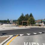 A new roundabout on Newport Way Northwest was implemented to increase safety for pedestrians and minimize traffic. Madeline Coats/staff photo
