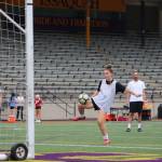 The Eagles concluded practice by running corner drills to improve their finishing. Benjamin Olson/ staff photo
