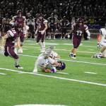 Issaquah defensive back Cutter Hillock holds the ball against his legs while making an interception in the 12-3 win for the Eagles on Sept. 20. Benjamin Olson/ staff photo