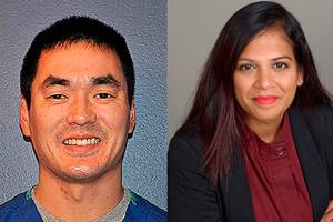 Gallinger and Ghassemieh compete for ISD school board pos. 3. Courtesy photos