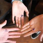 Madison Miller /staff photo                                Skyline High School seniors Ethan Kinnan, Siena Merrin and Blake Abrahamsen founded the Filled in Hearts Club.