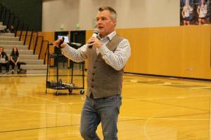 Influence the Choice executive director, Jerry Blackburn, gives parents and community members resources and information on how to address to youth about substance abuse at the Drug Alcohol Use in Our Community event on Oct. 16. Madison Miller / staff photo