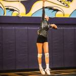 Issaquah setter Olivia Morgan serves the ball during a 3-0 victory over Newport on Nov. 12. Photo courtesy of Don Borin/Stop Action Photography