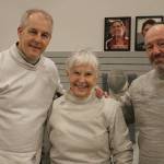Madison Miller / staff photo                                Washington Fencing Academy (WFC) Veteran Fencing World Championship athletes: Mark Lundborg, Ellen OLeary and Jeff Gueble.