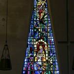 The Providence Heights College chapel window depicting the Prophecy of Simeon, one of the Seven Sorrows of Mary. Courtesy of Sisters of Providence, Mother Joseph Province.