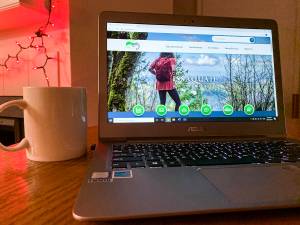 Issaquahs new website, launched Dec. 5, on a laptop. File photo.