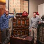 Natalie DeFord/staff photo                                Caanon Russell, left, and Matt Acres inside Mings Zen Gallery in downtown Issaquah. The space holds hundreds of pieces of art, furniture and antiquities.