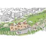 Courtesy of the city of Issaquahs website                                A rendering of a section of a future park in Issaquah. High Street will be closed and converted into a multi-use trail and linear park.