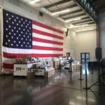 On display Thursday, March 5, at Camp Murray in Pierce County are some of the medical supplies brought to Washington by federal health officials, including face masks, respirators, gowns and other supplies. Photo by Cameron Sheppard/WNPA News Bureau