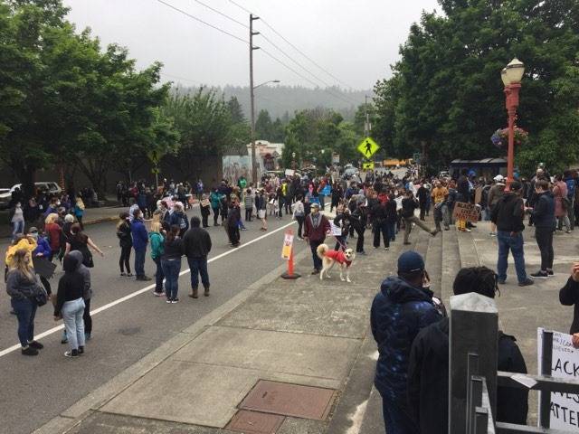 From the Issaquah Black Lives Matter demonstration, Friday, June 12. Photo by William Shaw