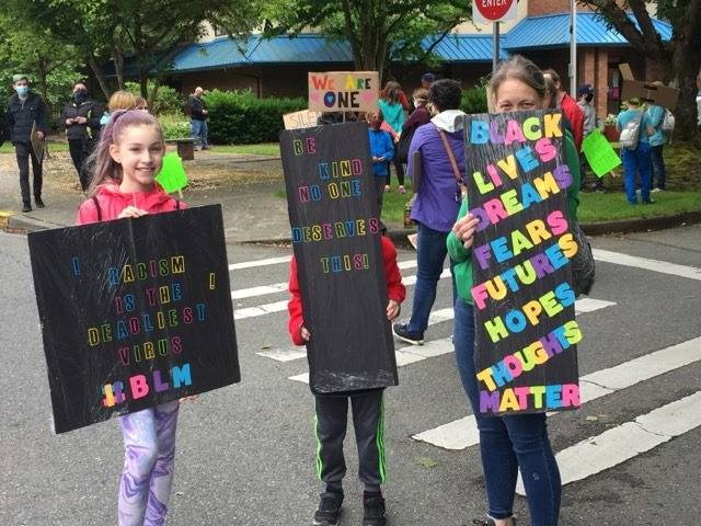 From the Issaquah Black Lives Matter demonstration, Friday, June 12. Photo by William Shaw