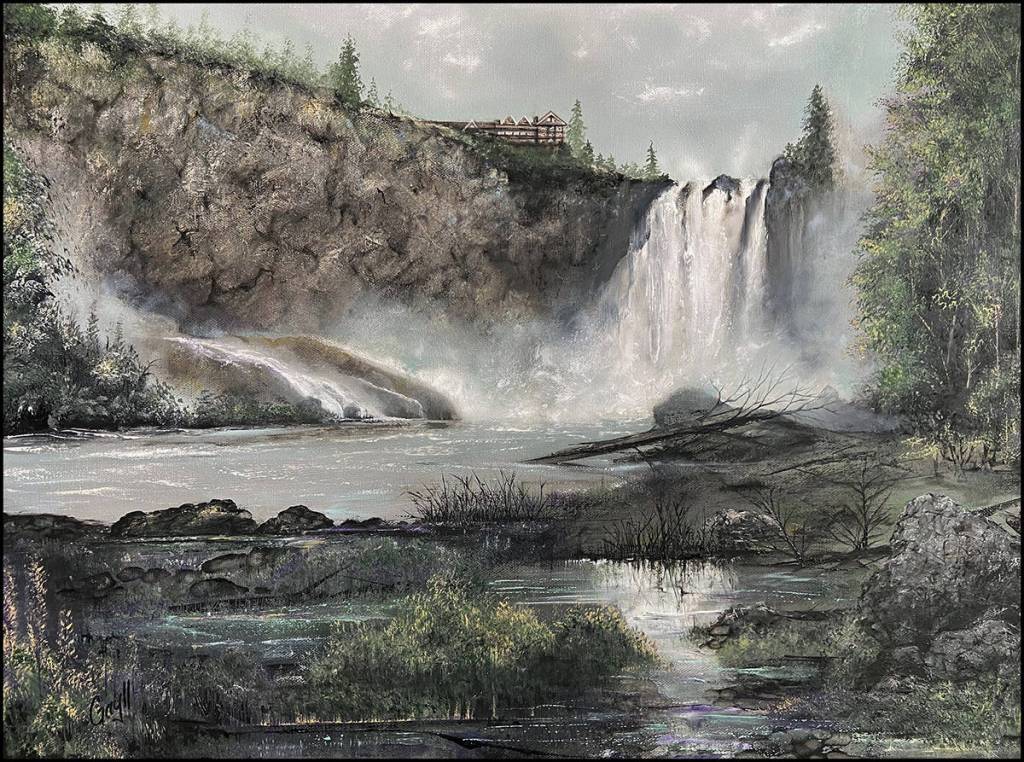 Snoqualmie Falls; Oil on Canvas by Gayll Morrison. The Art Gallery of Sno Valley has a virtual gallery tour where you can see local artists interpretations of the Falls and other familiar subjects.