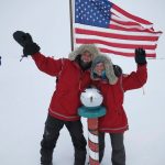Marty and Chris Fagan at the South Pole in 2014 at the end of their trek across Antarctica. Contributed by Chris Fagan