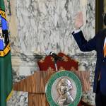 Jay Inslee takes the oath of office for his third term as governor. (Governor Jay Inslee)