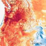 A map of heat across the Northwest on June 28, the hottest day in Seattle history. Photo courtesy of the National Oceanic and Atmospheric Administration.