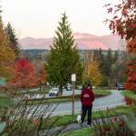 A pedestrian walks along Snoqualmie Parkway in October 2019. File photo