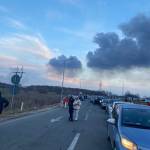 Traffic the family bumped into while trying to reach the Moldovan border. Courtesy of Valeriia Horodnycha.
