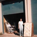 Karen Ridlon stands next to the first storage unit donated to her in Issaquah. (Photo courtesy of KidVantage)
