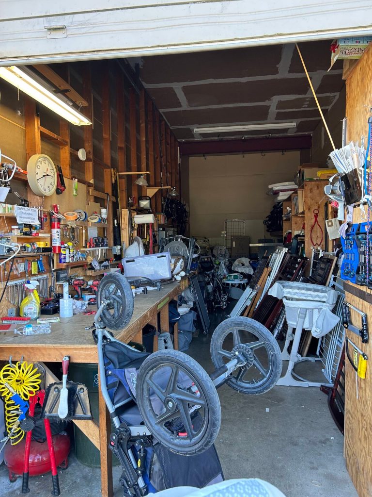This storage unit is designated to repair hard-good items before they go out to a family. (Photo by Cameron Sires)