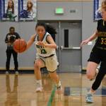 Junior Addison Tran races up the floor. Ben Ray / The Reporter