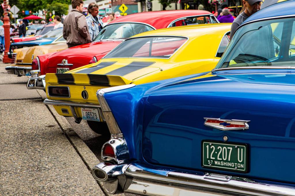 Alongside rows of classic and vintage cars and motorcycles, the street fair has live music, an interactive art zone for kids and lots of food options. Photo courtesy of Downtown Issaquah Association.