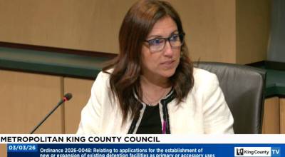 King County Councilmember Teresa Mosqueda discusses the moratorium March 3. (Screenshot)