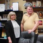 Ivan and Iryna Kornychuk in the Sister Cities Room at the Federal Way City Hall. Photo by Keelin Everly-Lang / the Mirror