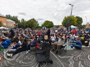 Fans squeeze in at Legacy Square. Ben Ray / The Reporter