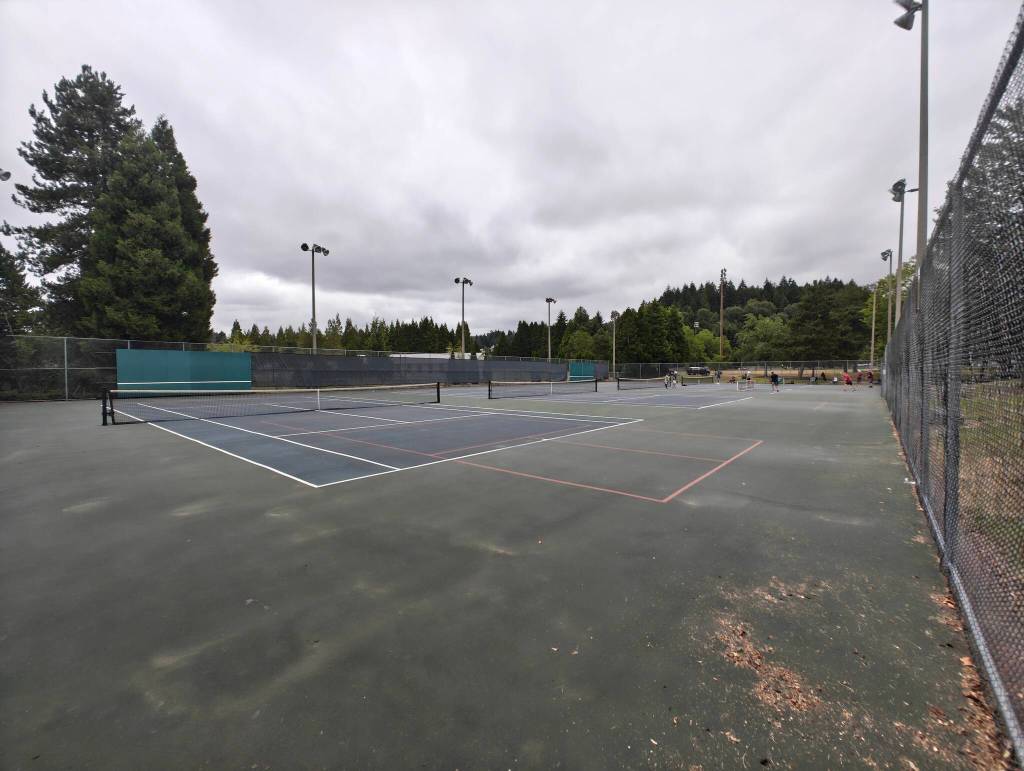 A set of tennis courts at Game Farm Park. Ben Ray / The Reporter